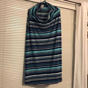 Blue and white maxi skirt